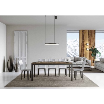 Mesa Everyday Evolution - Mesa extensible 90x180/440 cm Everyday Evolution Estructura Fresno Blanco Antracita