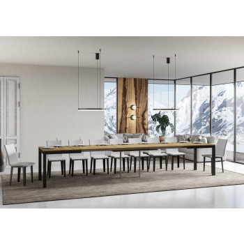 Mesa Everyday Evolution - Mesa extensible 90x180/440 cm Everyday Evolution Estructura Fresno Blanco Antracita