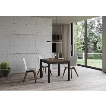 Mesa Everyday Libra Antracita - Mesa abatible 90x90/180 cm Estructura Everyday Libra Roble Nature Antracita