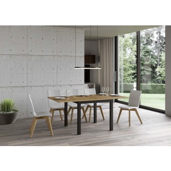 Mesa Everyday Libra Antracita - Mesa abatible 90x90/180 cm Estructura Everyday Libra Roble Nature Antracita