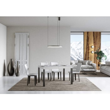 Mesa Everyday Premium - Mesa extensible 90X120/224 cm Estructura Everyday Premium Fresno Blanco Antracita