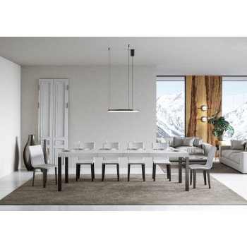 Mesa Everyday Premium - Mesa extensible 90X120/224 cm Estructura Everyday Premium Fresno Blanco Antracita