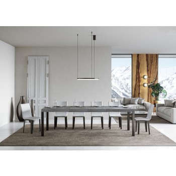 Mesa Everyday Premium - Mesa extensible 90X120/224 cm Estructura Everyday Premium Fresno Blanco Antracita