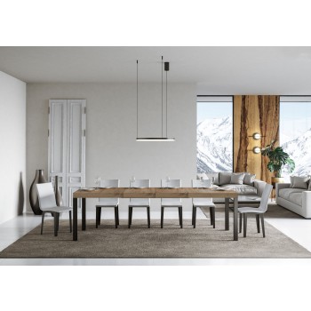 Mesa Everyday Premium - Mesa extensible 90x130/234 cm Estructura Everyday Premium Fresno Blanco Antracita