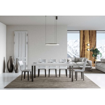 Mesa Everyday Premium - Mesa extensible 90x160/264 cm Estructura Everyday Premium Fresno Blanco Antracita