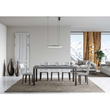 Mesa Everyday Premium - Mesa extensible 90x160/264 cm Estructura Everyday Premium Fresno Blanco Antracita