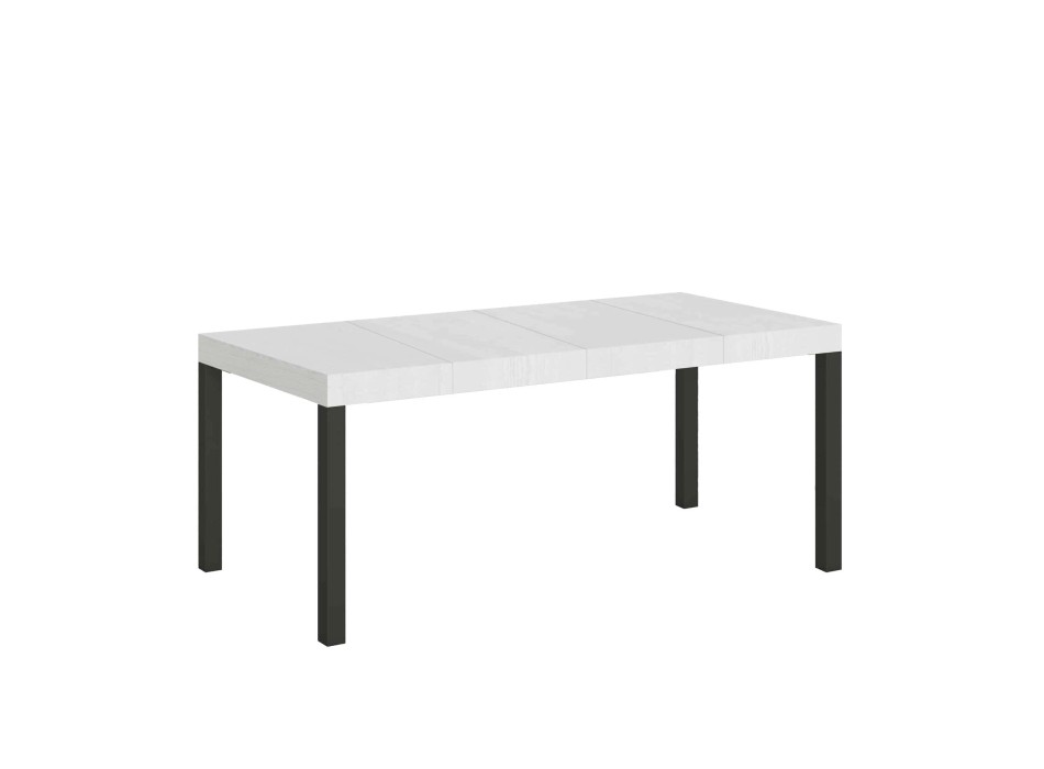 Mesa Everyday Premium - Mesa extensible 90x90/246 cm Estructura Everyday Premium Fresno Blanco Antracita