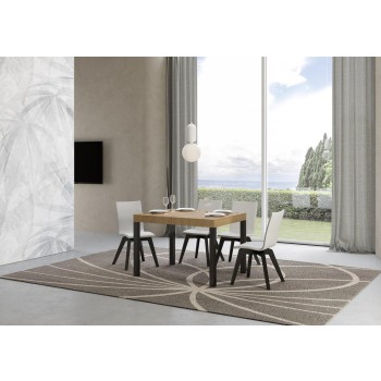 Mesa Everyday - Mesa extensible 70x110/194 cm Estructura Everyday Fresno Blanco Antracita