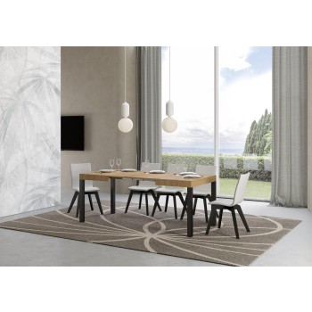 Everyday Table - Mesa extensible 70x110/194 cm Everyday Estructura Fresno Blanco Antracita