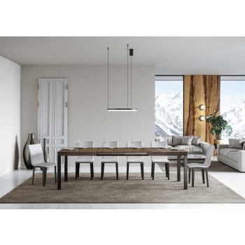 Everyday Table - Mesa extensible 90X120/224 cm Everyday Estructura Fresno Blanco Antracita