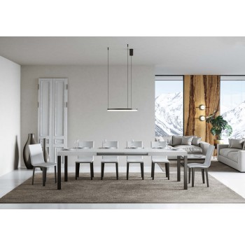 Everyday Table - Mesa extensible 90X120/224 cm Everyday Estructura Fresno Blanco Antracita