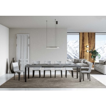 Everyday Table - Mesa extensible 90X120/224 cm Everyday Estructura Fresno Blanco Antracita