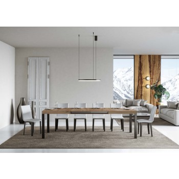 Everyday Table - Mesa extensible 90x130/234 cm Everyday Estructura Fresno Blanco Antracita