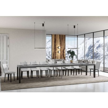 Everyday Table - Mesa extensible 90x130/390 cm Everyday Estructura Fresno Blanco Antracita