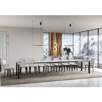 Everyday Table - Mesa extensible 90x130/390 cm Everyday Estructura Fresno Blanco Antracita