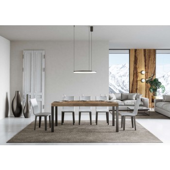 Everyday Table - Mesa extensible 90x160/420 cm Everyday Estructura Fresno Blanco Antracita