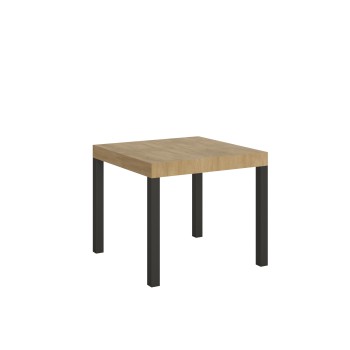 Everyday Table - Mesa extensible 90x90/246 cm Everyday Estructura Fresno Blanco Antracita