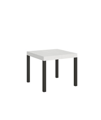 Everyday Table - Mesa extensible 90x90/246 cm Everyday Estructura Fresno Blanco Antracita