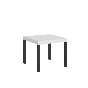 Everyday Table - Mesa extensible 90x90/246 cm Everyday Estructura Fresno Blanco Antracita