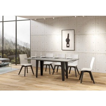 Flame Double Table - Mesa abatible 120/200x45/90 cm Flame Double Roble Nature Estructura Antracita