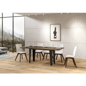 Flame Double Table - Mesa abatible 120/200x45/90 cm Flame Double Roble Nature Estructura Antracita