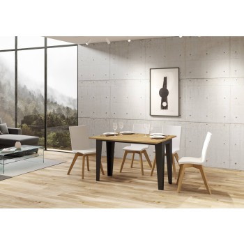 Flame Double Table - Mesa abatible 120/200x45/90 cm Flame Double Roble Nature Estructura Antracita