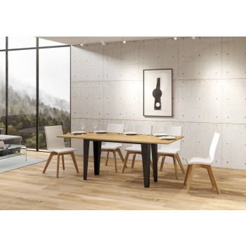 Flame Double Table - Mesa abatible 120/200x45/90 cm Flame Double Roble Nature Estructura Antracita