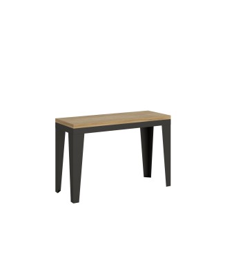 Flame Double Table - Mesa abatible 120/200x45/90 cm Flame Double Roble Nature Estructura Antracita