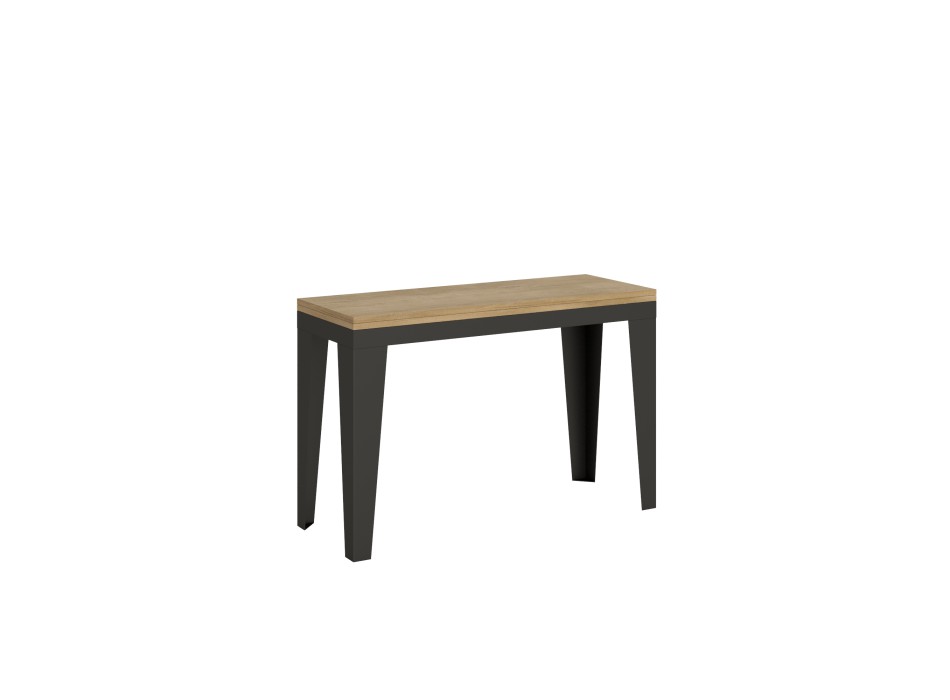 Flame Double Table - Mesa abatible 120/200x45/90 cm Flame Double Roble Nature Estructura Antracita