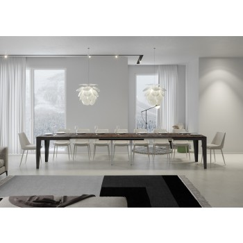 Mesa Flame Evolution Antracita - Mesa extensible 90x180/440 cm Estructura Flame Evolution Fresno Blanco Antracita