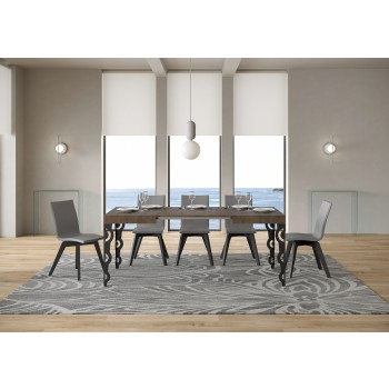 Mesa Karamay Antracita - Mesa extensible 70x110/194 cm Estructura Karamay Fresno Blanco Antracita