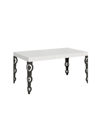 Mesa Karamay Antracita - Mesa extensible 90x160/264 cm Estructura Karamay Fresno Blanco Antracita