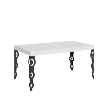 Mesa Karamay Antracita - Mesa extensible 90x160/264 cm Estructura Karamay Fresno Blanco Antracita