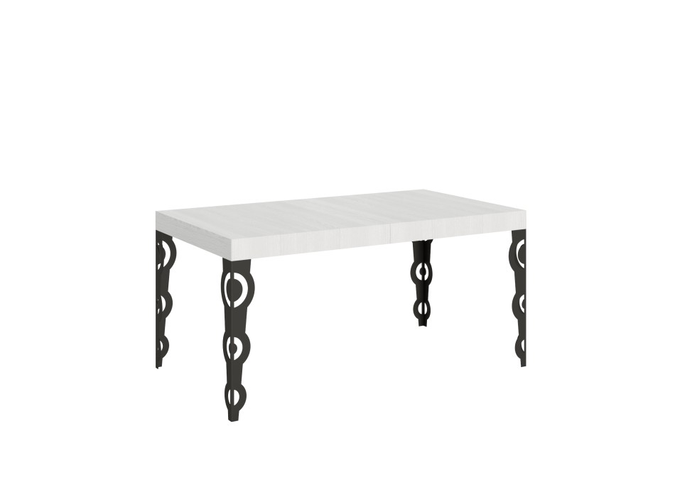 Mesa Karamay Antracita - Mesa extensible 90x160/264 cm Estructura Karamay Fresno Blanco Antracita