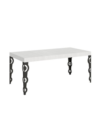 Mesa Karamay Antracita - Mesa extensible 90x180/284 cm Estructura Karamay Fresno Blanco Antracita