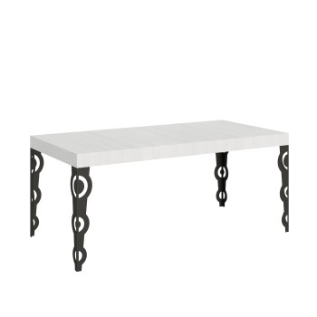 Mesa Karamay Antracita - Mesa extensible 90x180/284 cm Estructura Karamay Fresno Blanco Antracita