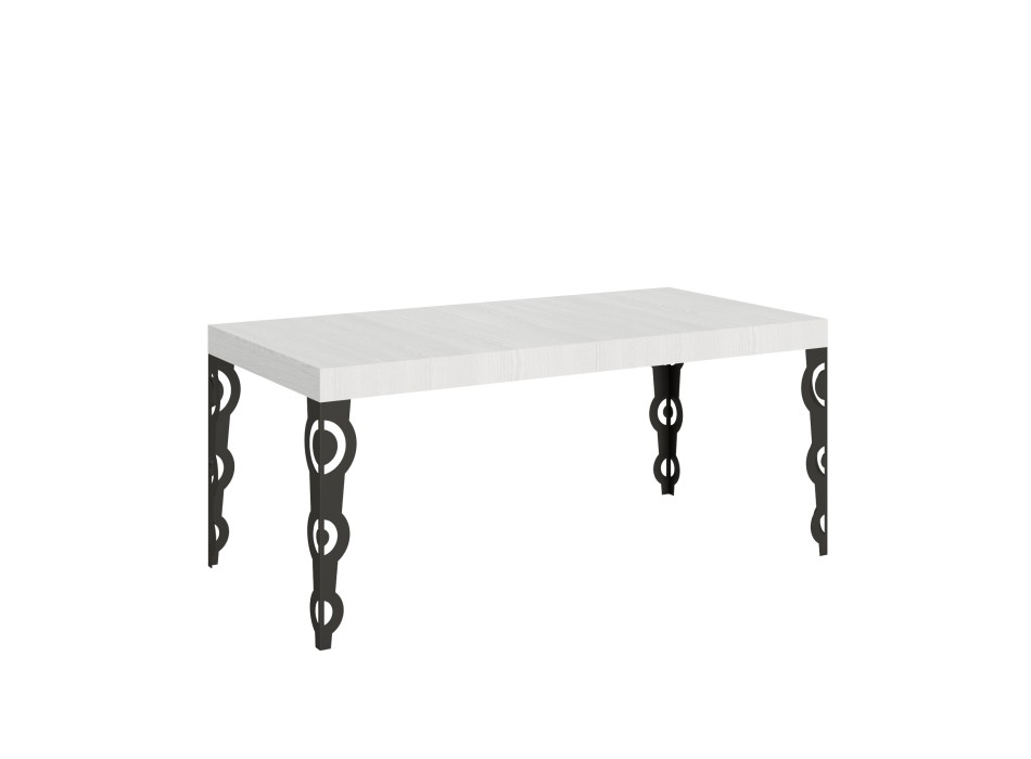 Mesa Karamay Antracita - Mesa extensible 90x180/284 cm Estructura Karamay Fresno Blanco Antracita