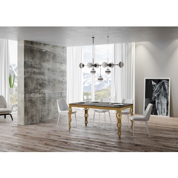 Mesa Karamay Evolution Gold - Mesa extensible 90x160/420 cm Karamay Evolution Estructura Oro Blanco Fresno