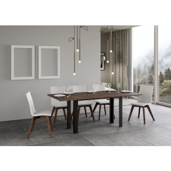 Linea Double Table - Mesa abatible 120/200x45/90 cm Linea Double Oak Nature estructura Antracita