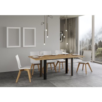 Linea Double Table - Mesa abatible 120/200x45/90 cm Linea Double Oak Nature estructura Antracita