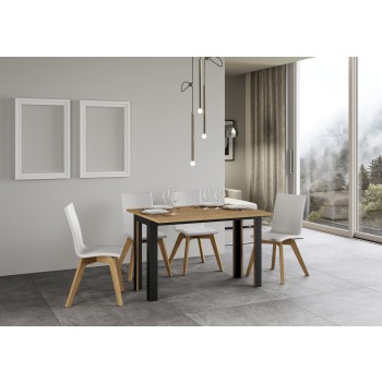 Linea Double Table - Mesa abatible 120x45/90 cm Linea Double Oak Nature estructura Antracita