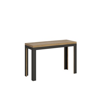 Linea Double Table - Mesa abatible 120x45/90 cm Linea Double Oak Nature estructura Antracita