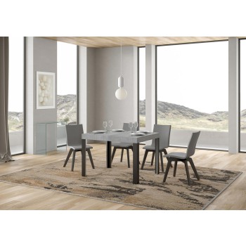 Linea Table - Mesa extensible 70x110/194 cm Linea White Ash Estructura Antracita