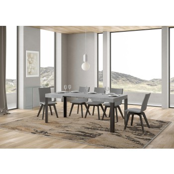 Linea Table - Mesa extensible 70x110/194 cm Linea White Ash Estructura Antracita