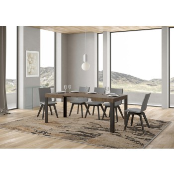 Linea Table - Mesa extensible 70x110/194 cm Linea White Ash Estructura Antracita