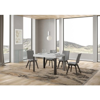 Linea Table - Mesa extensible 70x110/194 cm Linea White Ash Estructura Antracita