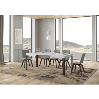 Linea Table - Mesa extensible 70x110/194 cm Linea White Ash Estructura Antracita