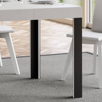 Linea Table - Mesa extensible 70x110/194 cm Linea White Ash Estructura Antracita