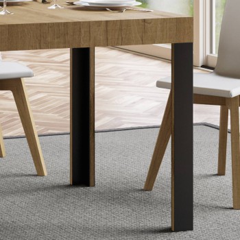 Linea Table - Mesa extensible 70x110/194 cm Linea White Ash Estructura Antracita