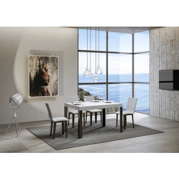 Linea Table - Mesa extensible 90x120/224 cm Linea White Ash Estructura Antracita